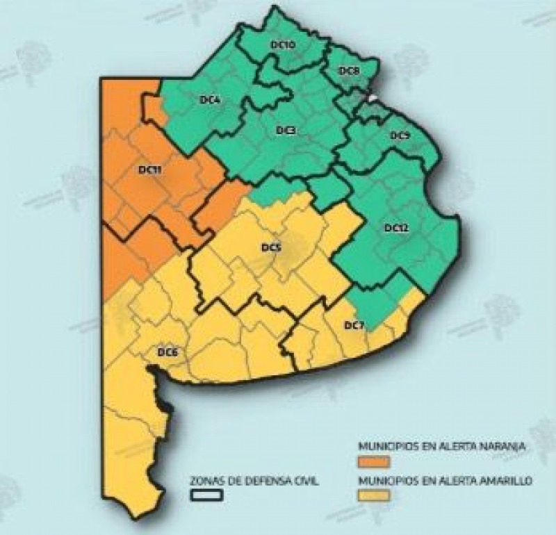Rige alerta amarilla en el Partido en el l�mite con el anaranjado
